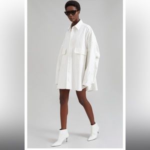 NWT The Frankie Shop DALLAS DENIM OVERSHIRT - BLUE PINSTRIPE size xxxs/xxs